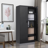 BESFUR Metal Storage Cabinet, 72" H x 36" W x 18" D Garage Storage Cabinet, Adjustable Shelves and Locking Doors for Office, School, Garage - Black BESFUR