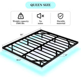 Awesofurni Floating Bed Frame Queen Size, Queen Bed Frame with Smart LED Lights, Heavy Duty Modern Metal Platform Bed No Box Spring Needed - Easy Assembly and Noise Free Awesofurni