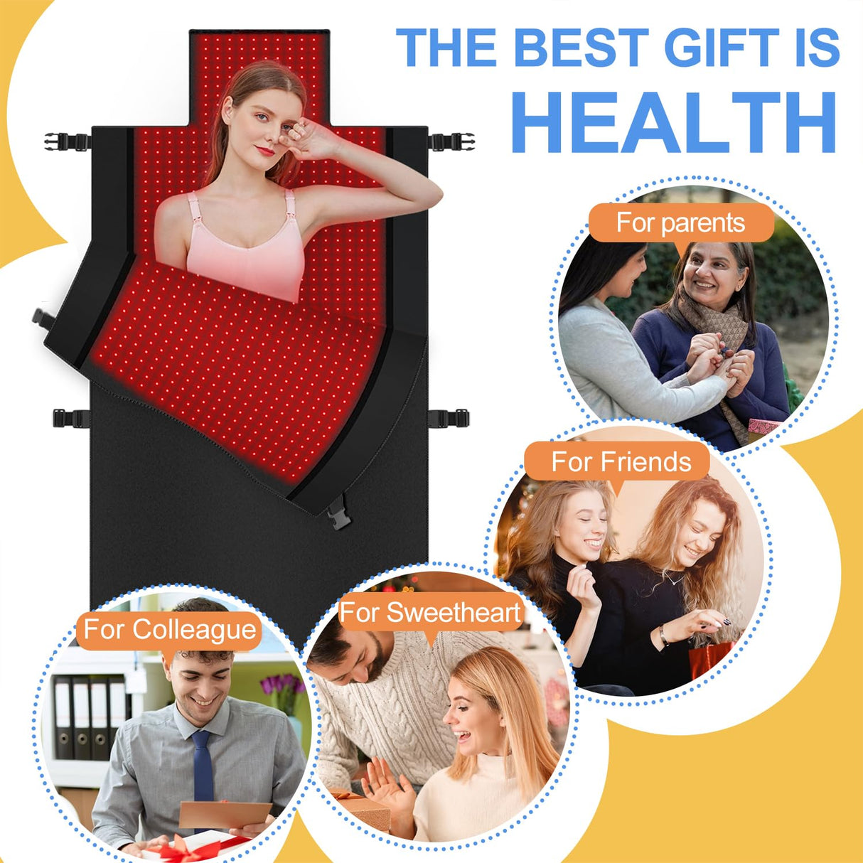 Kaoudt 2025 New Dual Wavelength LED Beads 660nm&850nm Red Light Therapy Mat Full Body Used to Relieve Pain 73''x 33'' Kaoudt