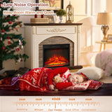 44Inch Electric Fireplace with Mantel, Fireplace Mantel with Stacked Stone Surround, Freestanding Fireplace Heater with LED Flame,White Corner Firebox with 23" Fireplace Insert for Bedroom,Living Room BOSHIRO