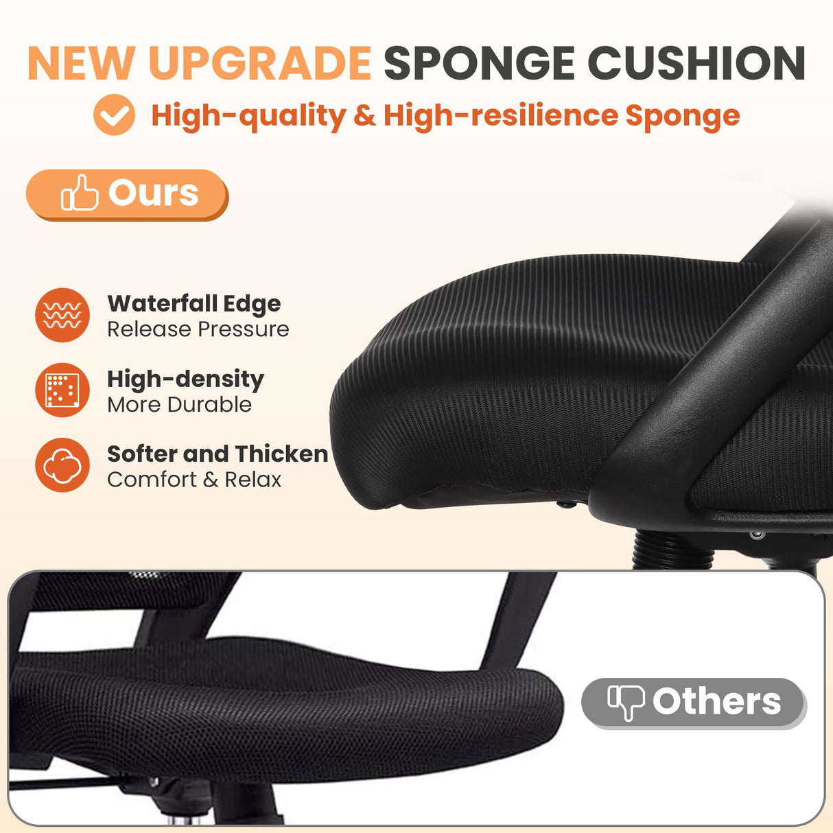 HYLONE Drafting Chair Tall Office Chair, High Ergonomic Standing Desk Computer Stools with Rubber Wheels, Flip-up Armrests, Adjustable Height and Foot-Ring, Comfortable Mesh Fabric, Black HYLONE