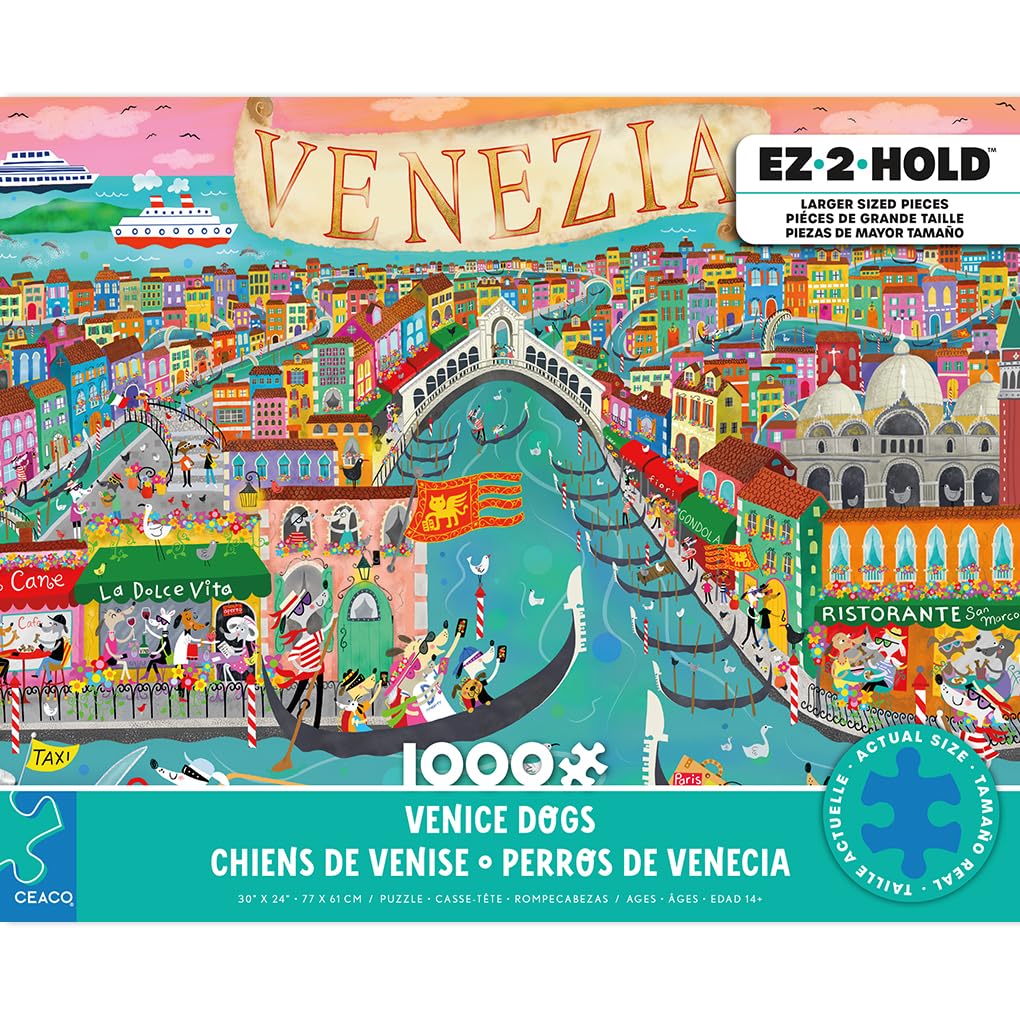 Ceaco - Venice Dogs - 1000 Larger Sized Piece Jigsaw Puzzle Ceaco