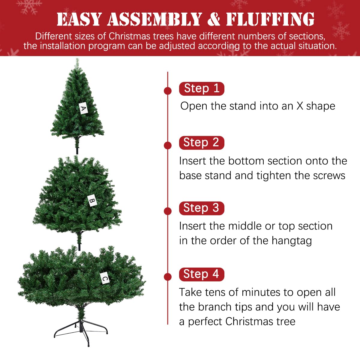 5FT Premium Christmas Tree, Small Spruce Artificial Holiday Xmas Tree with 600 PVC Branch Tips & Foldable Metal Stand for Home, Office, Party Decoration,Green