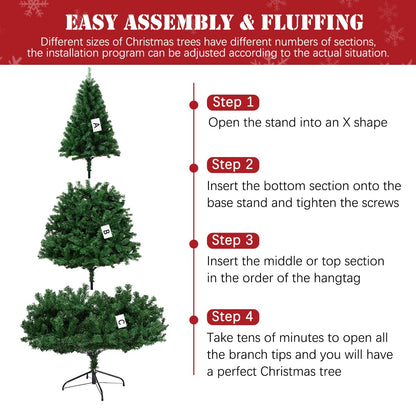 5FT Premium Christmas Tree, Small Spruce Artificial Holiday Xmas Tree with 600 PVC Branch Tips & Foldable Metal Stand for Home, Office, Party Decoration,Green