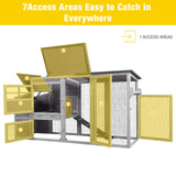 AIVITUVIN Chicken Coop for 4-6 Chickens with Wheels Chicken House with Large Run Portable Hen House Nesting Box, Metal Pull Out Tray Aivituvin