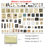 TIYPKE 200pcs Aesthetic Stickers - Vintage Scrapbook Stickers for Journaling, Bullet Journals, Scrapbooking, Space & Moon Themes SIGUJAYGE