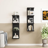 LitaEther Versatile 4 Tier Wall Shelf Unit,Black Lack Wall Shelf,Display Floating Shelf with LED Remote Control Light LitaEther
