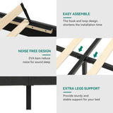 YITAHOME Grey Queen Size Bed Frame with LED Headboard Storage and Charging Station YITAHOME