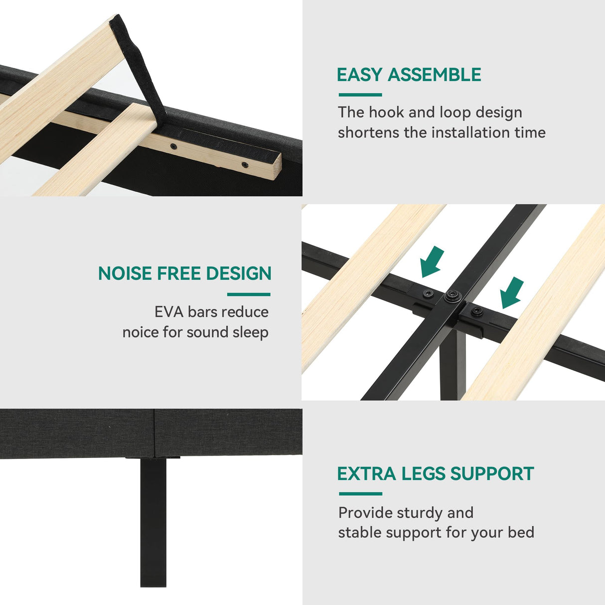YITAHOME Queen Size Bed Frame, LED Bed Frame with Storage Upholstered Headboard, Platform Bed with Outlet & USB Ports, No Box Spring Needed, Easy Assembly, Grey YITAHOME