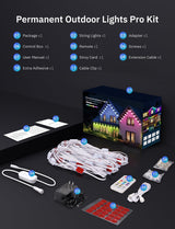 200FT Permanent Outdoor Lights, 100 Smart Waterproof IC+RGBCW LED Eaves with Warm White & Cool White, Halloween Christmas Permanent Light with 48 Scenes Mode for All Holiday Decor Party Daily Lighting lemonlovely