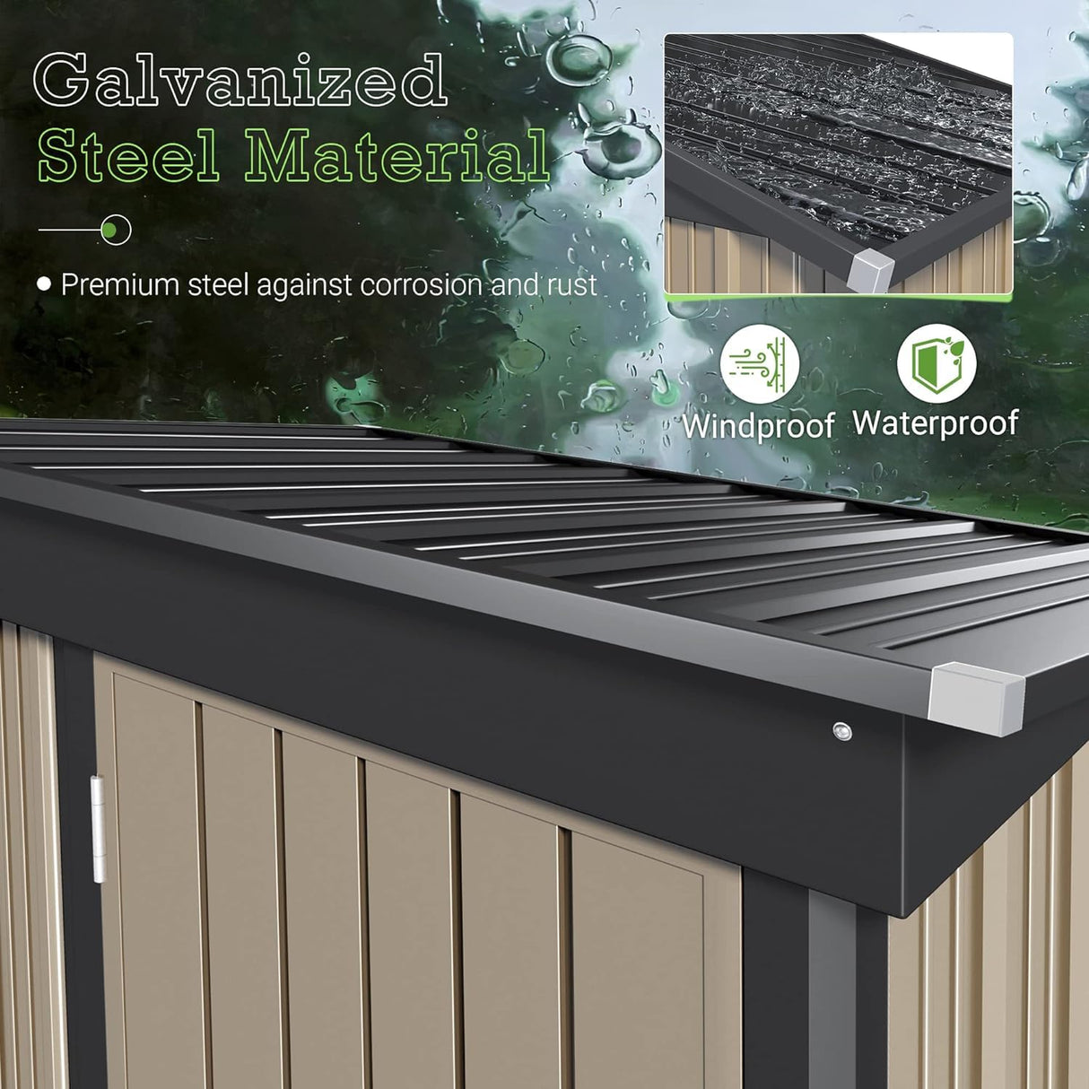 Furniwell Outdoor Storage Shed, Metal Garden Sheds Outdoor Storage House with Single Lockable Door for Backyard Patio Lawn (Brown, 5 x 3 FT) Furniwell