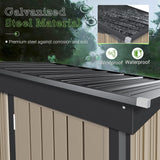 Furniwell Outdoor Storage Shed, Metal Garden Sheds Outdoor Storage House with Single Lockable Door for Backyard Patio Lawn (Brown, 5 x 3 FT) Furniwell