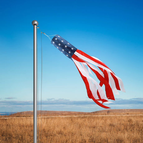4th of July Decorations,40 Inch American Windsock Heavy Duty,Patriotic Fourth of July Outdoor Decor, American Flag USA Windsock With Embroidered Stars,Red White and Blue Decor for Memorial Day,Outside HOOSUN