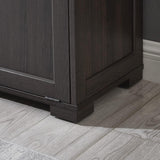 Smhxo Tilt Out Trash Cabinet, Wooden Kitchen Trash Can Cabinet with Deodorising Function, 2 * 10 Gallons Hidden Laundry Sorter Cabinet, Pure Dark Brown Smhxo