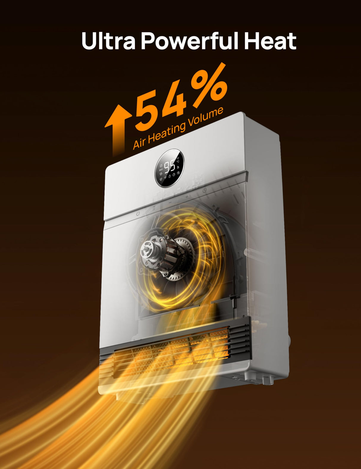 Dreo Smart Wall Heater, IP24 Electric PTC Space Heater for Indoor Use, 30° Oscillation, Adjustable Thermostat, Remote Control, Works with Alexa, 24H Timer, Easy-mounted Heater for Bedroom, Office Dreo