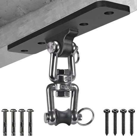 Lifeswell Heavy Bag Hanger, Punching Bag Ceiling Mount Hanger, 360° Rotation Hook for Boxing, MMA, Aerial Yoga, Hammock, and More, 600 LB Capacity Lifeswell