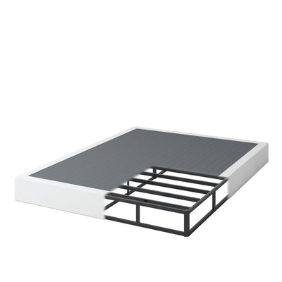 NHODIR Box Spring for Queen Bed, 7 inch Queen Size Box Spring Only, Strong Metal Frame Mattress Foundation, No Noise, Easy Assembly