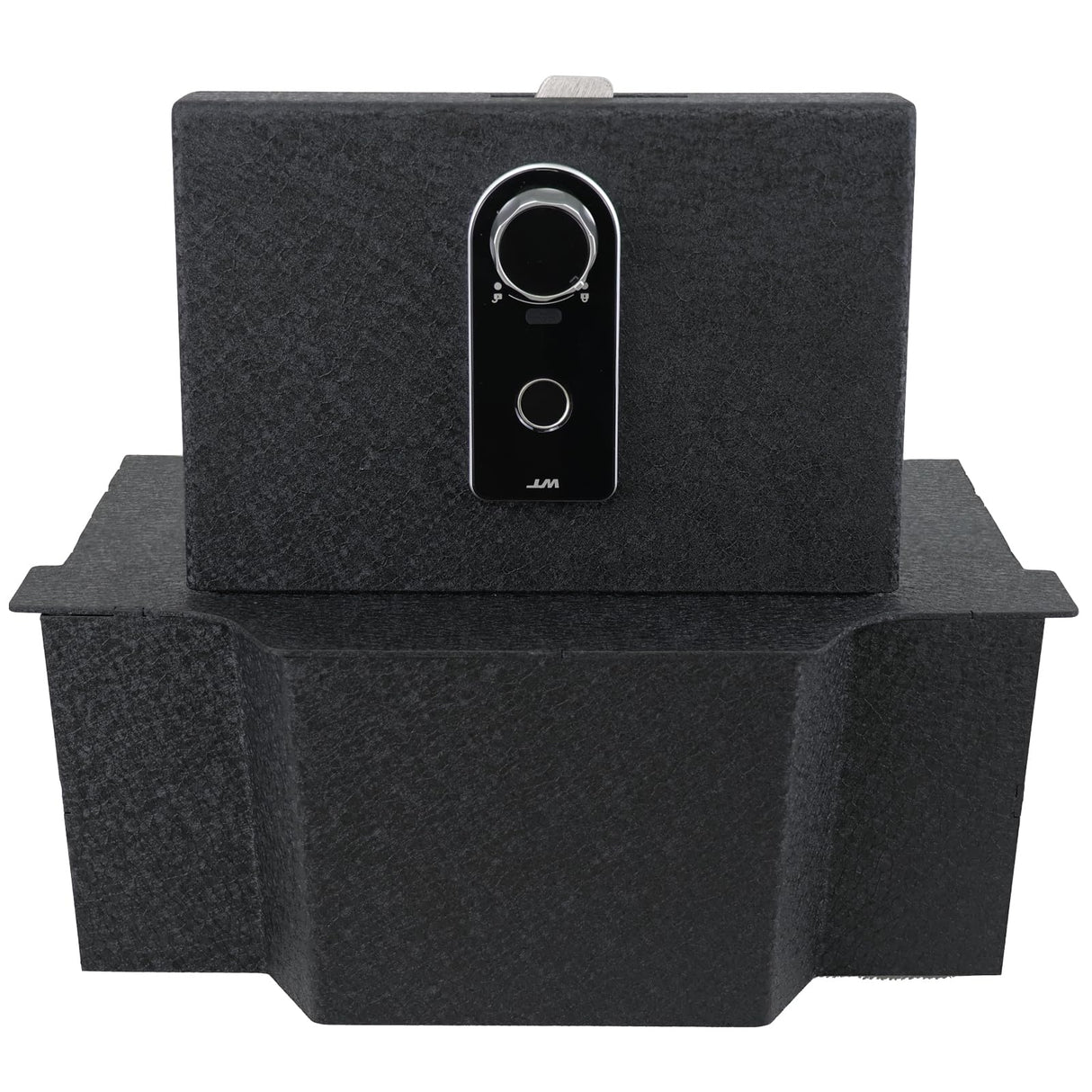 Center Console Gun Safe Vault - TuoJue Console Safe Lock Box Compatible with RAM 1500/2500/3500 LARAMIE/BIGHORN/POWERWAGON 2019-2025, NOT FIT Cup Holder with Cover, Superior Fingerprint Lock. TUOJUE