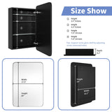 AGDULL Vintage-Style Bathroom Wood Black Cabinet with 17.5''x29'' Curved Mirror, Recessed Medicine Cabinet, Bathroom Storage Cabinet AGDULL