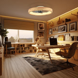 WenineStar 20” Ceiling Fan with Light, Dimmable LED Timing with Remote Control, 5 Invisible Reversible Blades Semi Flush Mount Low Profile Fan, Wood WenineStar