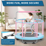 FitinOne 55" Toddler Mini Trampoline for Kids, Indoor Outdoor Toys with Swing, 440lbs Baby Kids Trampoline, Gymnastics Bar, Birthday Gifts for Boy Girl Age 1-8 FitinOne