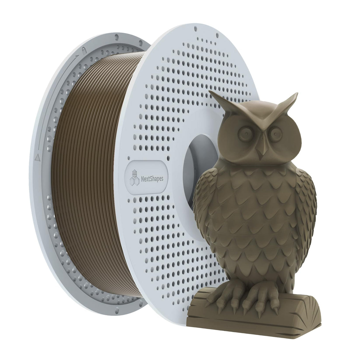 NextShapes Standard PLA 1.75mm with Reusable Spool Set, Detachable & Easy to Use, Neatly Wound & High Speed 3D Printing Filament for Most FDM 3D Printers (Clay, 1000g) NextShapes