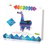 Creagami Llama Origami Set - 480 Piece 3D Modular Paper Sculpture Kit for Craft Enthusiasts Ages 7 - Adult, Clear Creagami