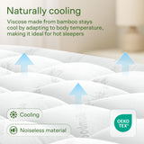 Ultra Soft Queen Size Mattress Topper - Viscose Made from Bamboo Pillow Top Mattress Pad for Back Pain Relief - Naturally Cooling for Hot Sleepers, White Niagara Sleep Solution