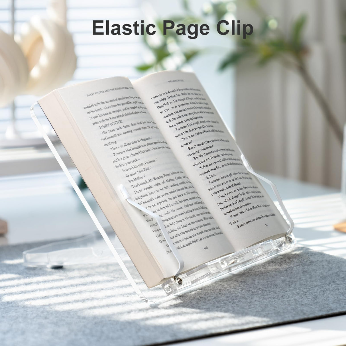 Acrylic Book Stand for Reading, Portable Book Holder for Desk, Angle Adjustable Textbook Stand for Document Recipe, Cookbook, Music Book UPERGO