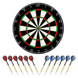 LinkVisions Sisal/Bristle Dartboard with Staple-Free Bullseye 17.8” x1.5 and 12 Steel Tip Darts 18g, Dartboard Mounting Kits Included LinkVisions