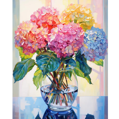 Hydrangea Diamond Painting Kits for Adults-Flowers Diamond Art Kits for Adults,5D Diamond Painting Flowers,DIY Full Drill Diamond Painting Flower Gem Art and Crafts 12x16inch Ausanrl