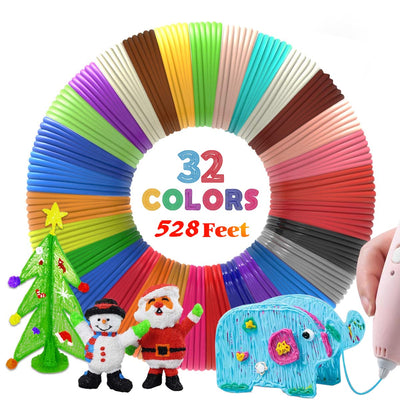 Aozzy 32 Colors 528 Feet 1.75mm PLA 3D Pen Filament Refills for 3D Printing Pen