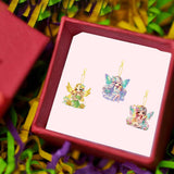 Masendp 8 Pieces 5D DIY Diamond Art Painting Keyring, Angel Fairy Double Sided Diamond Keychain, Mosaic Paste Painting Keychain, Diamond Art Pendant Jewelry Wallet Bag Decoration Masendp