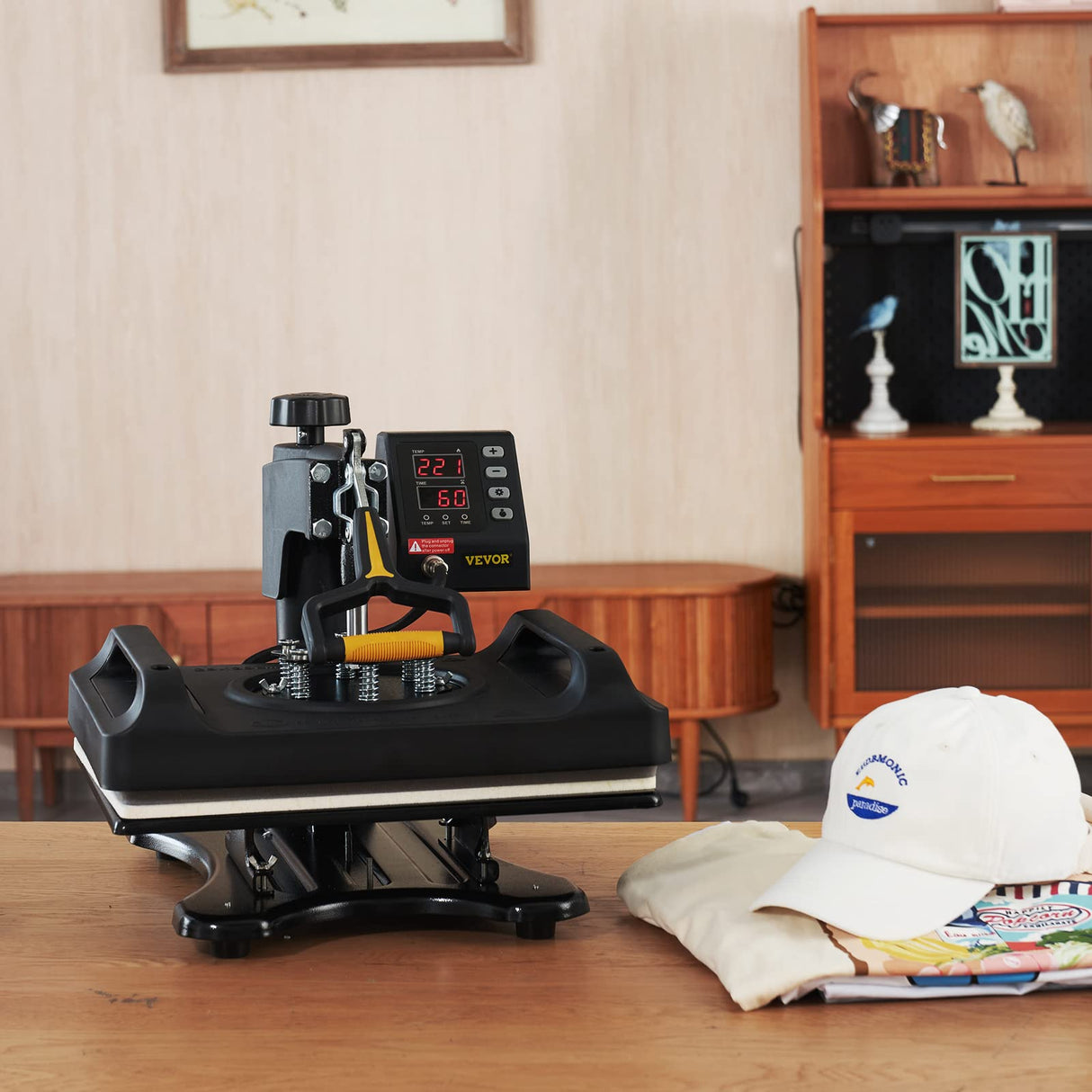 VEVOR Heat Press Machine 8 in 1 Combo - 15x15 Tshirt Press Machine with Tumbler Press, 360° Swing Away Digital Multifunction Heat Transfer Sublimation for Printing T Shirts Mug Hat Plate Cap, Black VEVOR