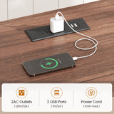 SEDETA Farmhouse L Shaped Standing Desk, 55 inch Height Adjustable Corner Desk with Storage Drawers, Standing Computer Desks with Power Outlets for Home Office, Black SEDETA