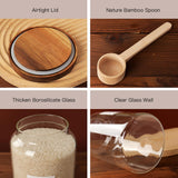 CZSZYGHBAO 2 PCS Large Glass Jar with Airtight Lid, Glass Food Storage Jars for Tea,Spice,Cereal, Egg,Flour,Coffee and More(1 gallon/4000 ml) CZSZYGHBAO