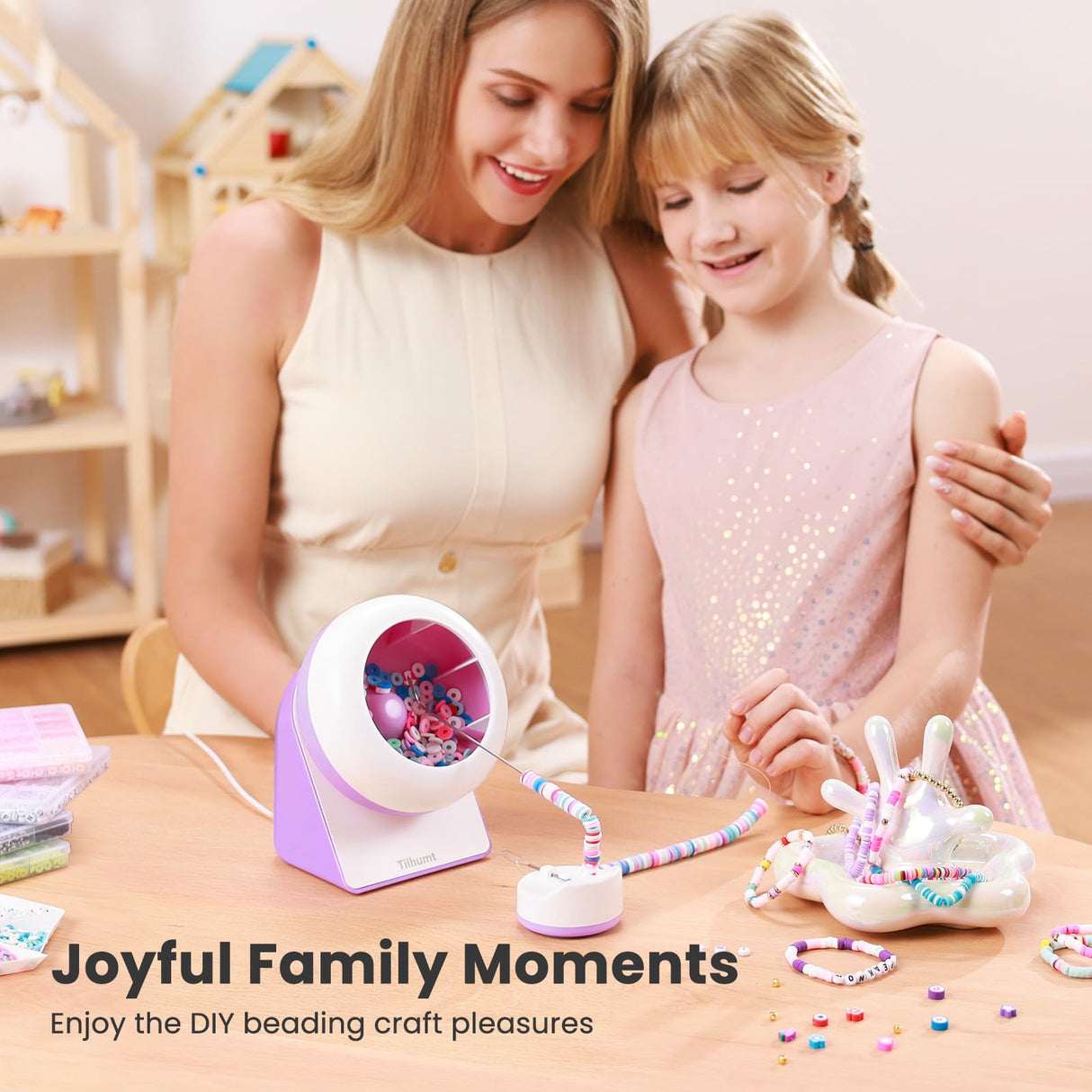 Tilhumt Bead Spinner, 2112Pcs Beading Set for Making 18 Friendship Bracelets, Bracelet Making Kit with 12 Colors Polymer Clay Beads, Crafts for Girls, Birthday Gift Choice, Patent Design Tilhumt