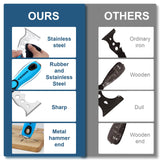 KEZERS 13-In-1 Painter’s Tool, Stainless Steel Putty Knife Scraper, Paint Scraper Tool for Painting & Wood with Metal Hammer End, Multi-Use Drywall Paint Stripper Tool for Scraping Paint & Caulk KEZERS