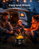 Ciays Large Propane Fire Pit 19 Inch, Gas Fire Pit with Grill Grate, Folding Legs, Hose Hooks, Propane Tank Holder, Cover & Carry Strap, CSA Certified Portable Outdoor Fire Pit for Camping, 58,000 BTU Ciays