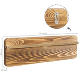 MyGift Burnt Wood Sunglasses Holder Organizer Wall Mounted Eyeglasses Display Rack with Brass Metal Hanging Rod MyGift