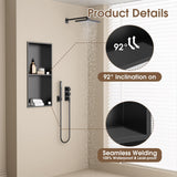 dancrul Stainless Steel Shower Niche, 24" X 12" Recessed Shower Shelf, Ready to Tile Niche for Bathroom Storage, Matte Black dancrul