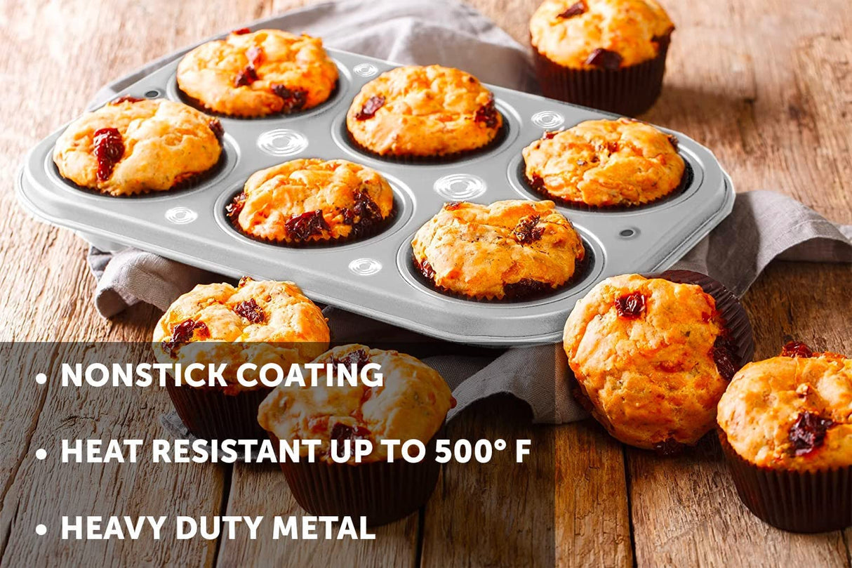 DecorRack Non-Stick Muffin Pan, 6-Cup, Bakeware for Baking Cupcakes (Pack of 1) DecorRack