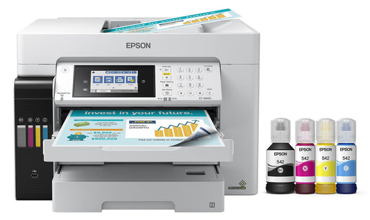 Epson EcoTank Pro ET-16650 Wireless Wide-Format Color All-in-One Supertank Printer with Scanner, Copier, Fax and Ethernet, White