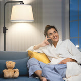 【Upgraded】 Dimmable Floor Lamp, 1000 Lumens LED Edison Bulb Included, Arc Floor Lamps for Living Room Modern Standing Lamp with Linen Shade, Tall Lamp for Bedroom Office Dining Room- Black Nintiue