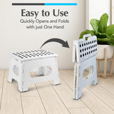 Handy Laundry Folding Lightweight Step Stool is Sturdy Enough to Support Adults and Safe Enough for Kids. Opens Easy with One Flip. Great for Kitchen, Bathroom or Bedroom. (White) Handy Laundry
