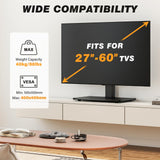 5Rcom Universal Swivel TV Stand for 27-60 inch Curved/Flat Screen TVs, Table Top TV Base Replacement Holds up to 88 lbs, Height Adjustable TV Stand Mount with Tempered Glass Base, MAX VESA 400x400mm 5Rcom