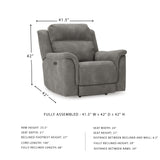 Signature Design by Ashley Next-Gen DuraPella Power Recliner with Adjustable Headrest, Gray Signature Design by Ashley