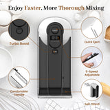5-Speed Electric Hand Mixer, 800W Handheld Mixer with Turbo for Baking & Cooking, Kitchen Food Mixer with Storage Case & 5 Stainless Steel Attachments (2 Beaters, 2 Dough Hooks, 2 Whisks)-White CHIDOLL