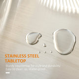 HOMCOM Kitchen Island on Wheels, Rolling Kitchen Cart with Stainless Steel Countertop, Drawer, Towel Rack and Spice Rack, Utility Storage Trolley, Black HOMCOM