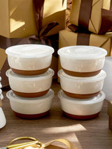 DOWAN 8 oz Ramekins with Lids Oven Safe for Creme Brulee Souffle, Porcelain Ramekins for Baking, Small Bowls Set of 6, Glaze with Specks DOWAN